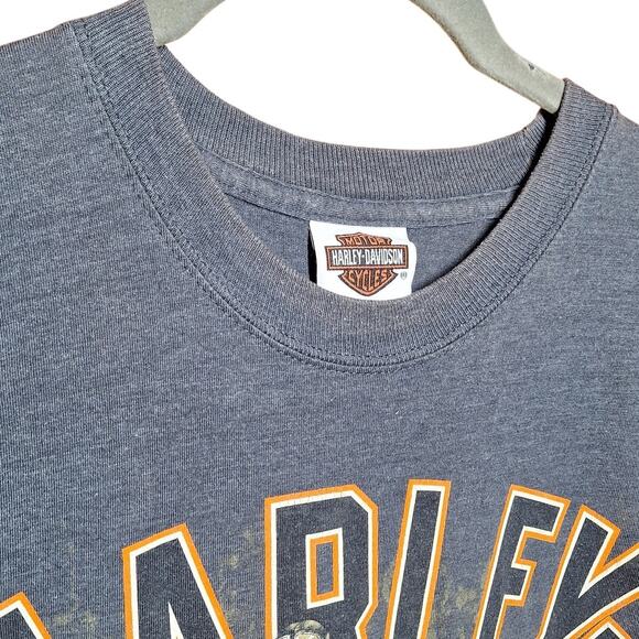 Harley Davidson Sexy mud Pin-up girl y2k vintage double sided graphic print tee - Picture 3 of 7